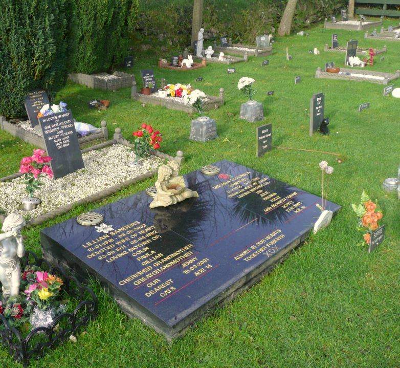 Memorials in the garden of Saint Francis Pet Cemetery and Crematorium  in Cornwall