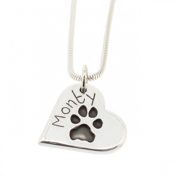 3D Silver Paw Print Necklace - YOUR Cat or small Dog's Actual Paw Prin – My  Fine Silver Designs