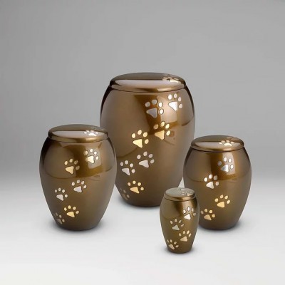 Bronze and Gold Pawprint Majestic Urn