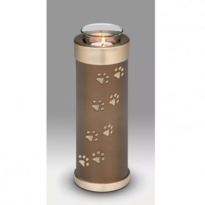 Pawprint Tall Tealight Urn Bronze