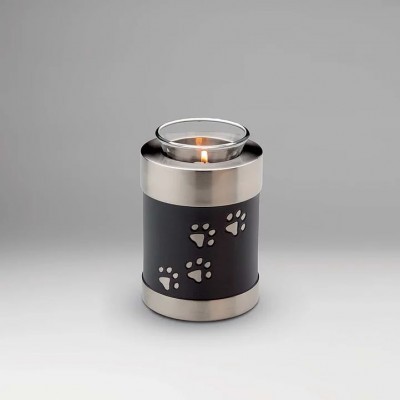 Pawprint Tealight Urn Black