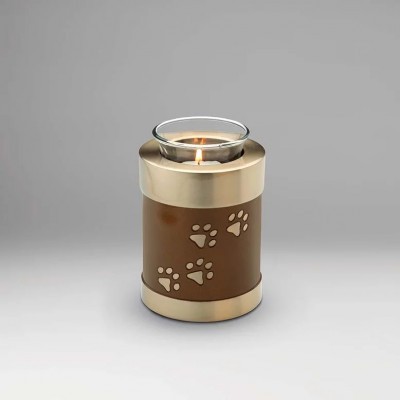 Pawprint Tealight Urn Bronze